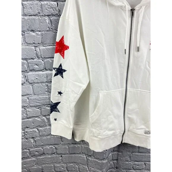 Eddie Bauer Cozy Camp Star Graphic USA Drawstring Full Zip Hoodie Size 2XL - Picture 9 of 13